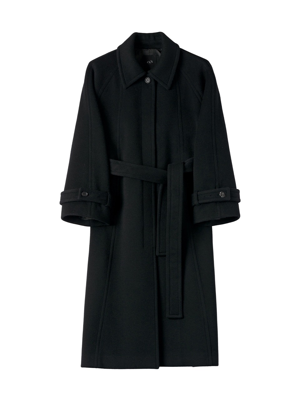 Lune Cashmere Raglan Coat Black