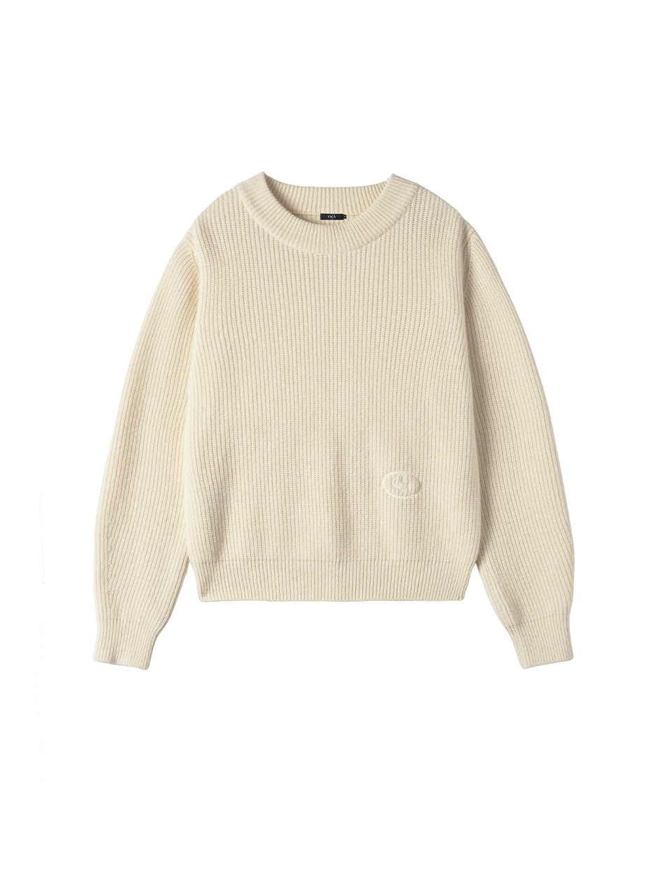 Flos Embroidery Wool Knit White Dove