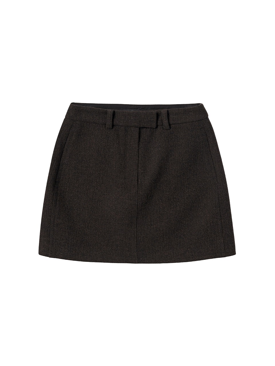 Della Tweed Skirt Dark Brown