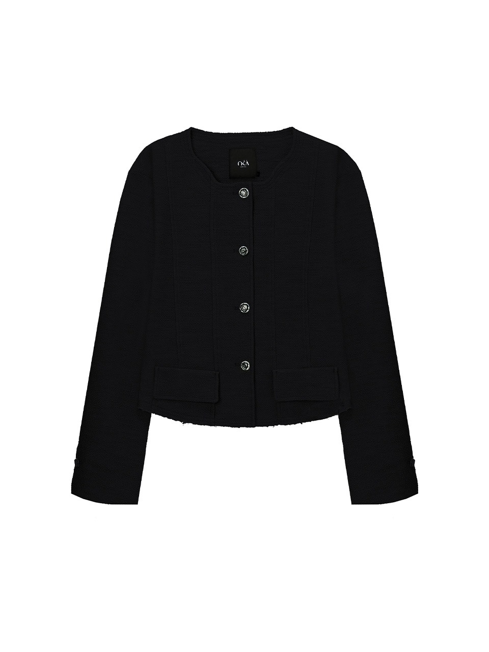Tweed Cropped Jacket Black
