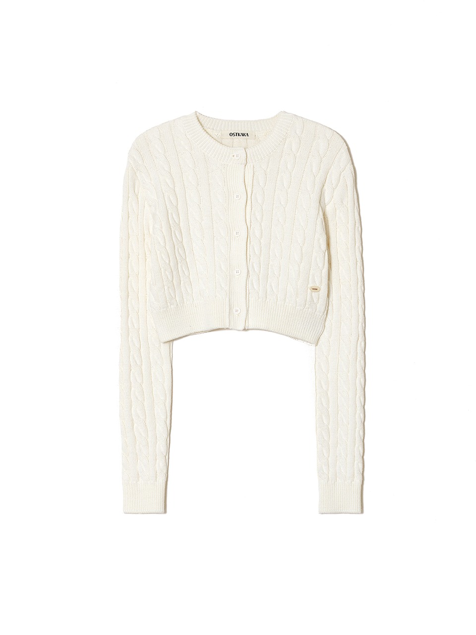 Soft Cable Crop Cardigan Ivory