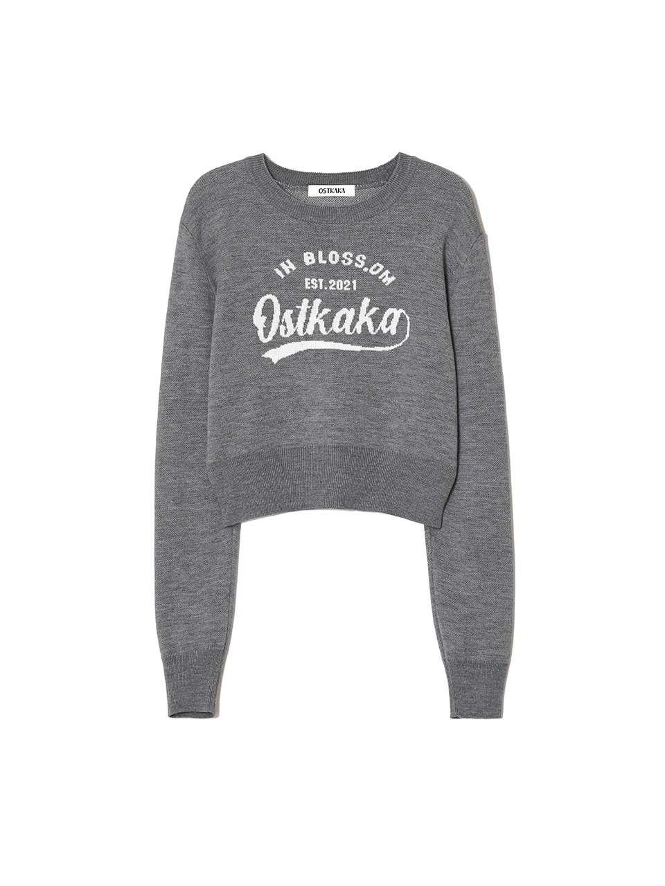 Wool Blossom Lettering Knit Grey