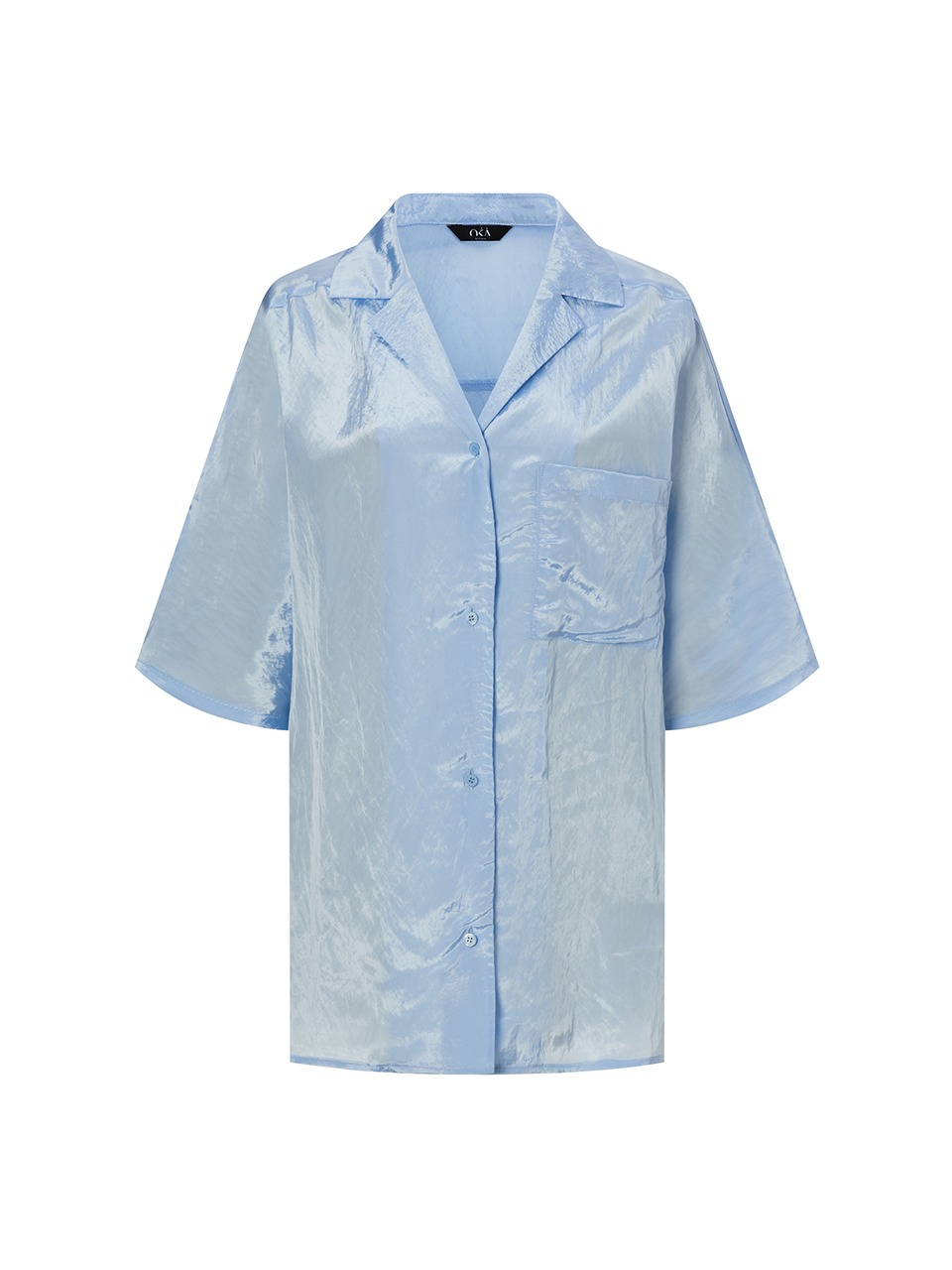 Sekina  Overfit Half Shirts Sky Blue